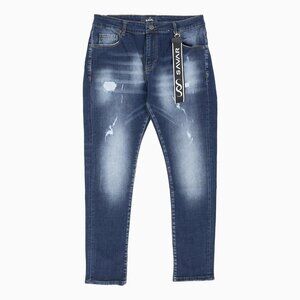 Savar Men's Ribbed Dark Stonewash Slim Denim Jeans Pant (Brand New)